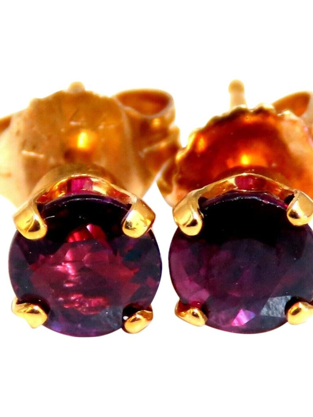 1.12 Carat Natural Round Ruby Stud Earrings 14 Karat 41447*